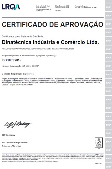 Certificações Dinatecnica