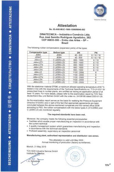 Certificações Dinatecnica