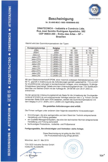 Certificações Dinatecnica